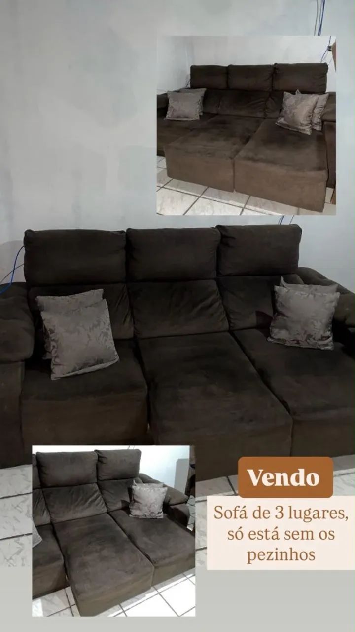 Sofá Retrátil Marrom