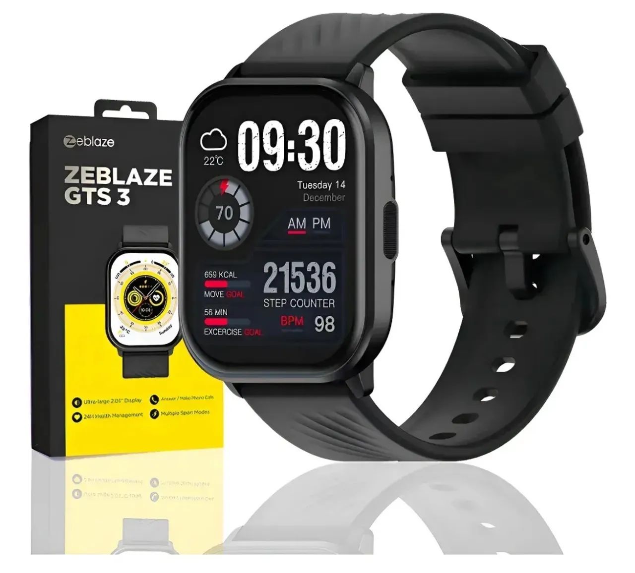 Smartwatch Zeblaze GTS 3 com Tela AMOLED de 2.03" e Chamada Bluetooth