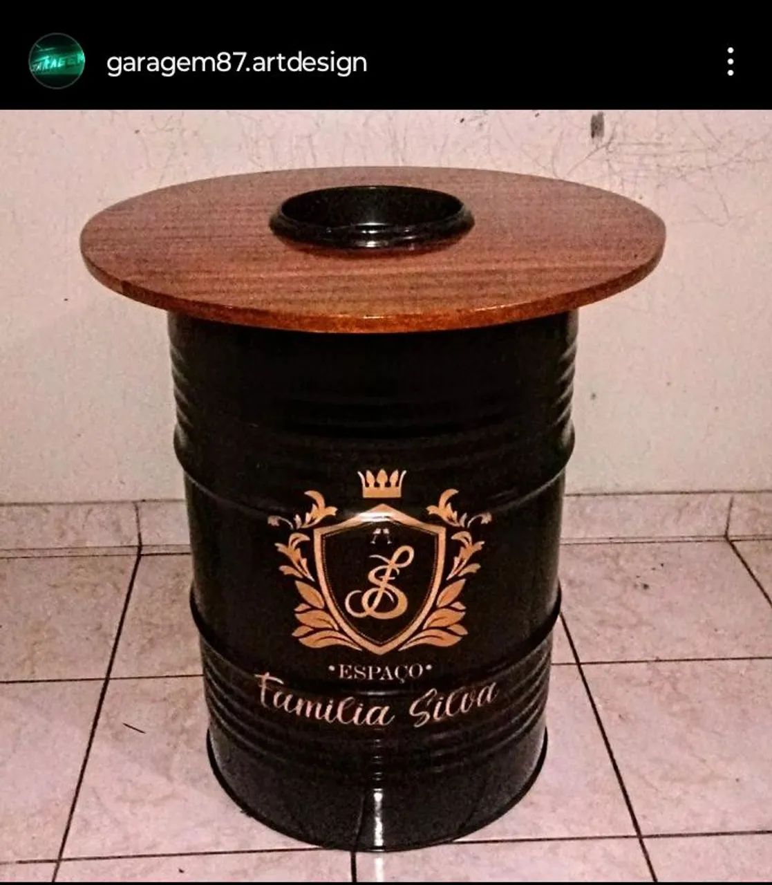 Tonel mesa personalizado com suporte p/ gelo e bebidas  - Foto 3