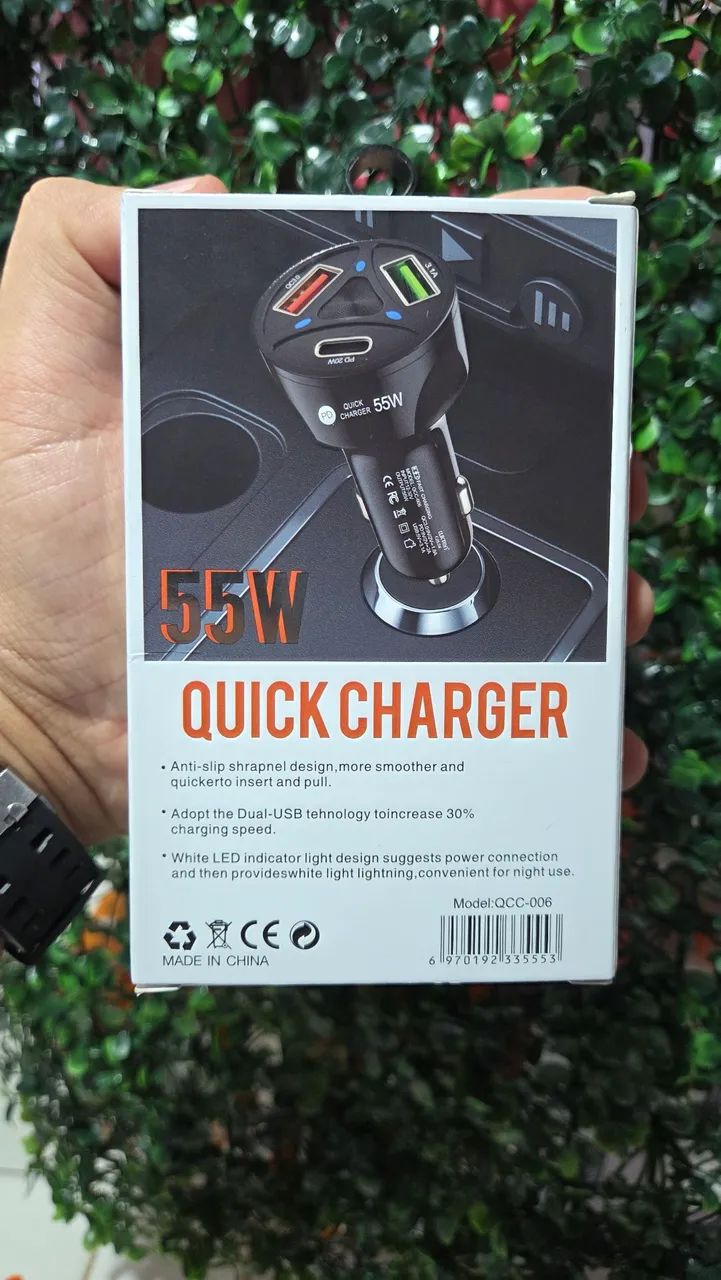 Carregador Veicular 2 Entradas USB e 1 Tipo-C - Foto 5