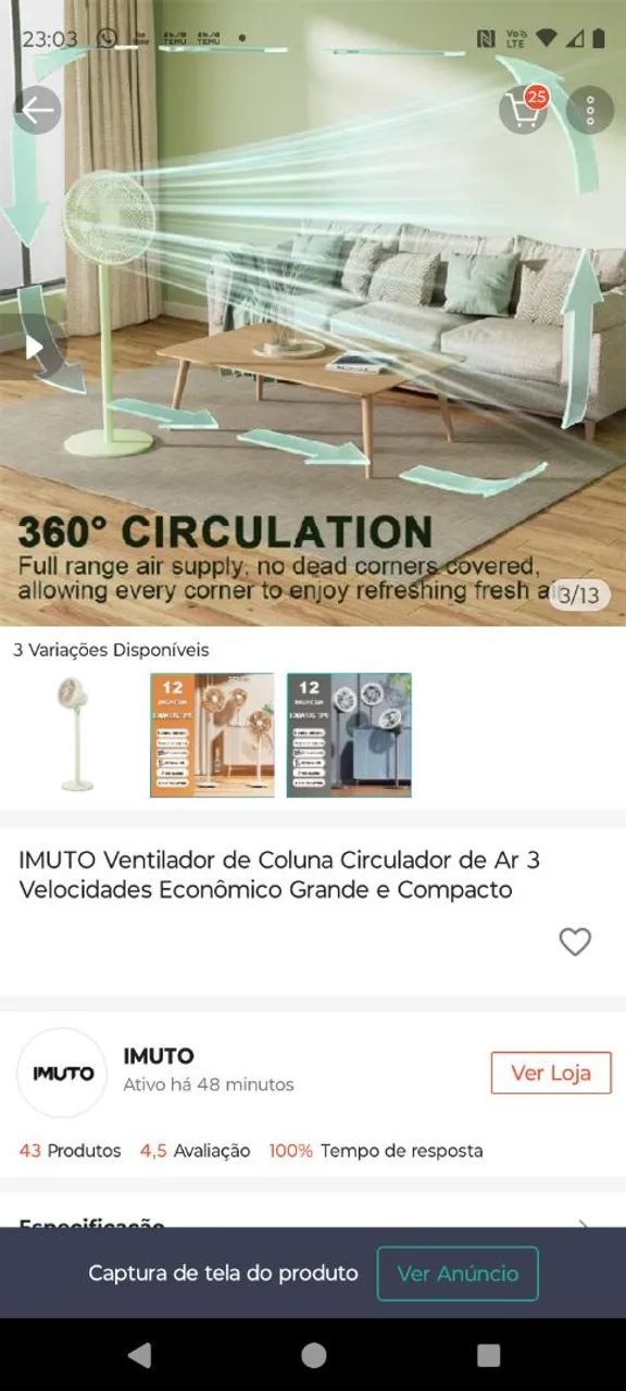 Ventilador 110v - Foto 2