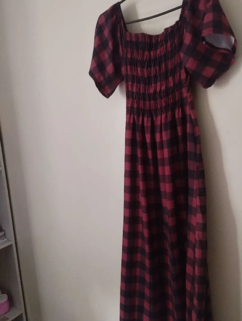 Vestido xadrez vermelho - Tam M - Foto 2