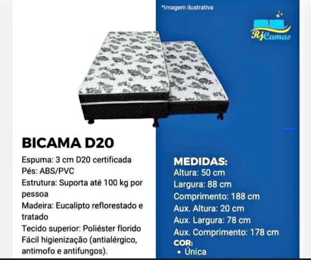 Vendo Bicama d20 / Somente 2 Unidades  - Foto 2