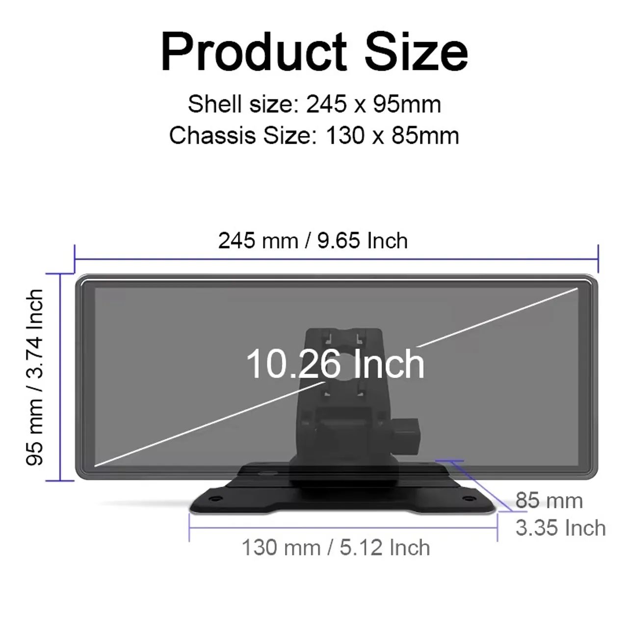Multimídia portátil 10,26 polegadas, Android auto/carplay sem fio + câmera de ré - Foto 5