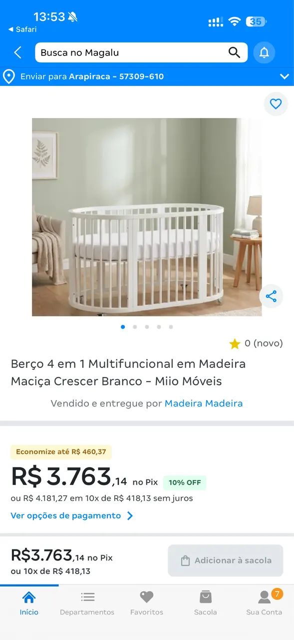 Berço 4 em 1 madeira *brinde mosquiteiro de teto e colchão  - Foto 4