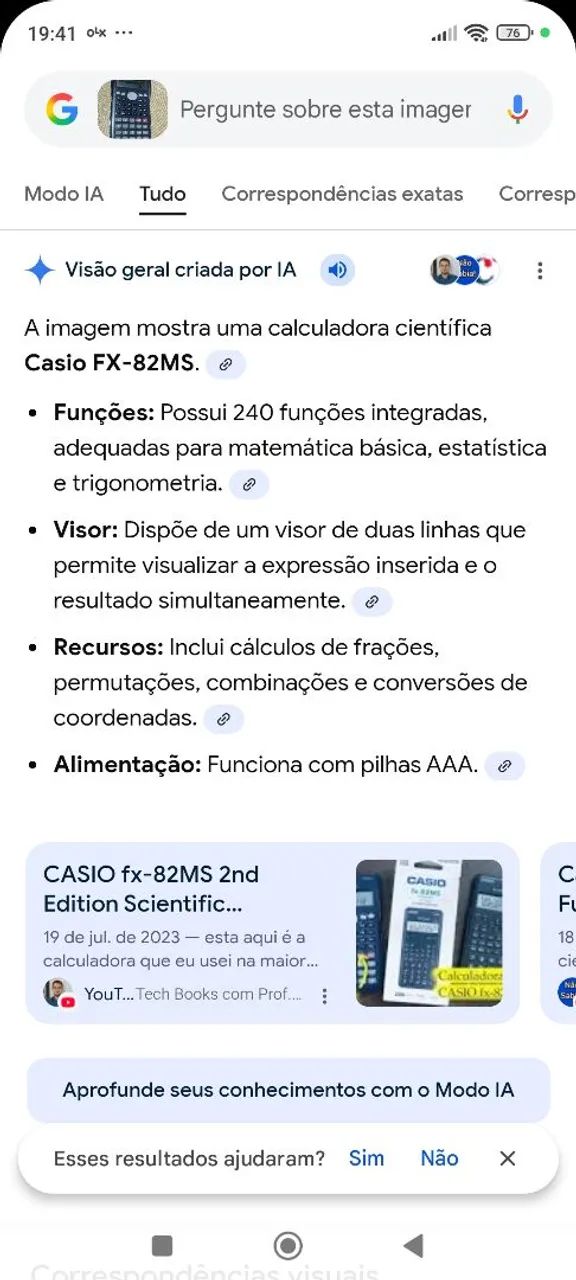 Calculadora Científica Casio Fx-82MS funcionando perfeitamente R$:150 Reais  - Foto 4