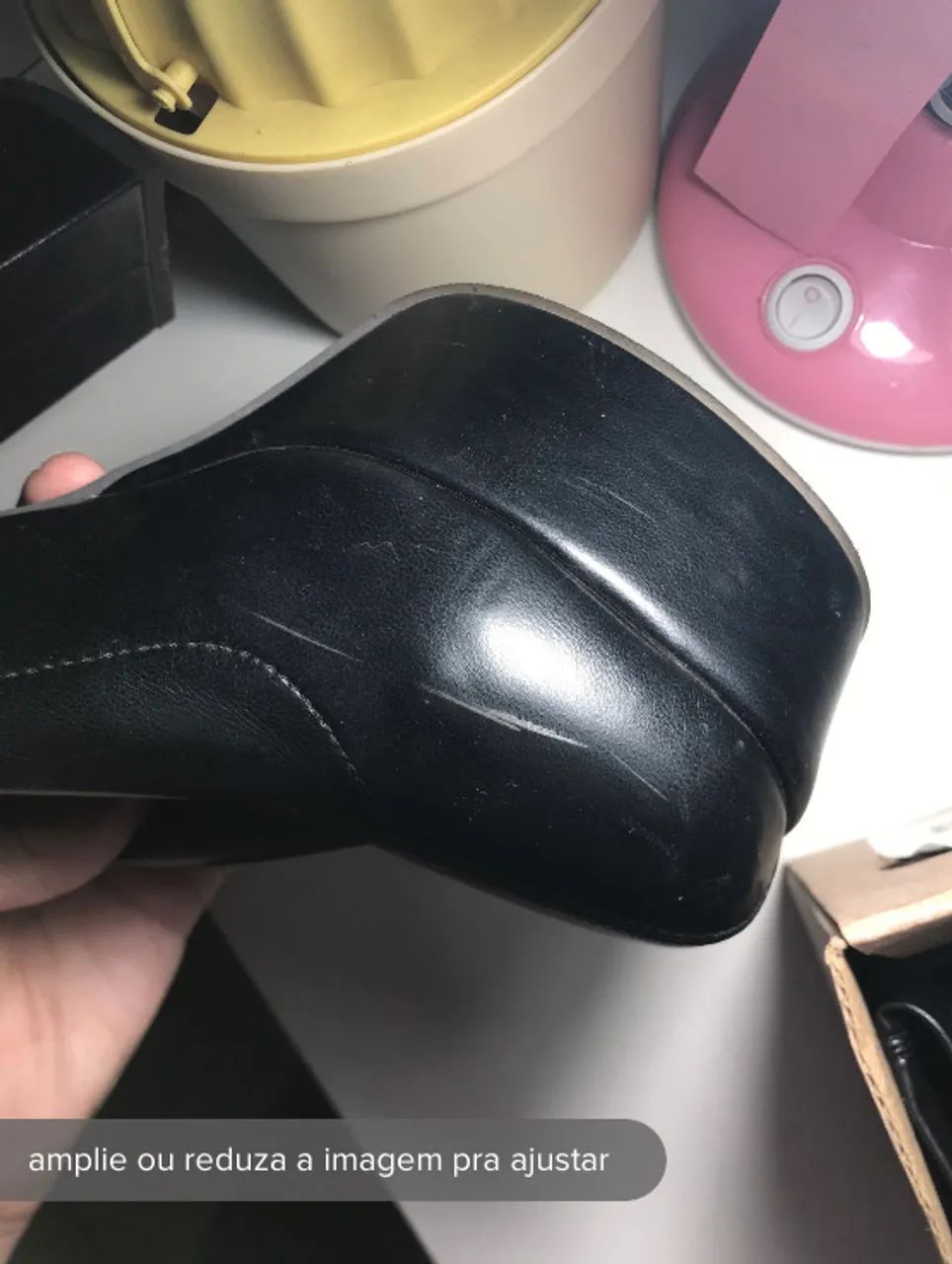 Bota preta de salto grosso, já utilizada mas conservada - Foto 5