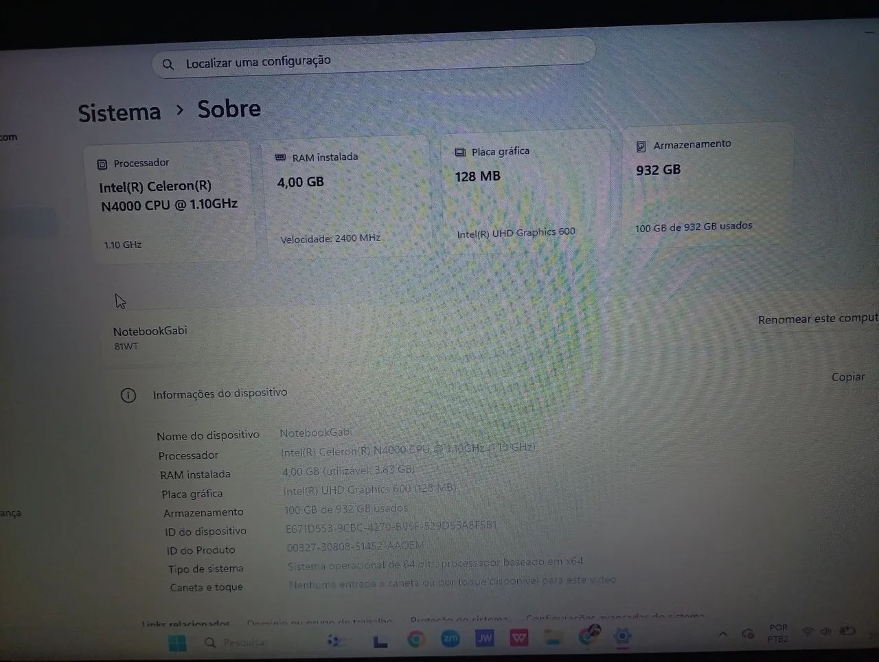 Notebook Lenovo Intel Celeron n4000 e SSD de 500gb - Foto 5