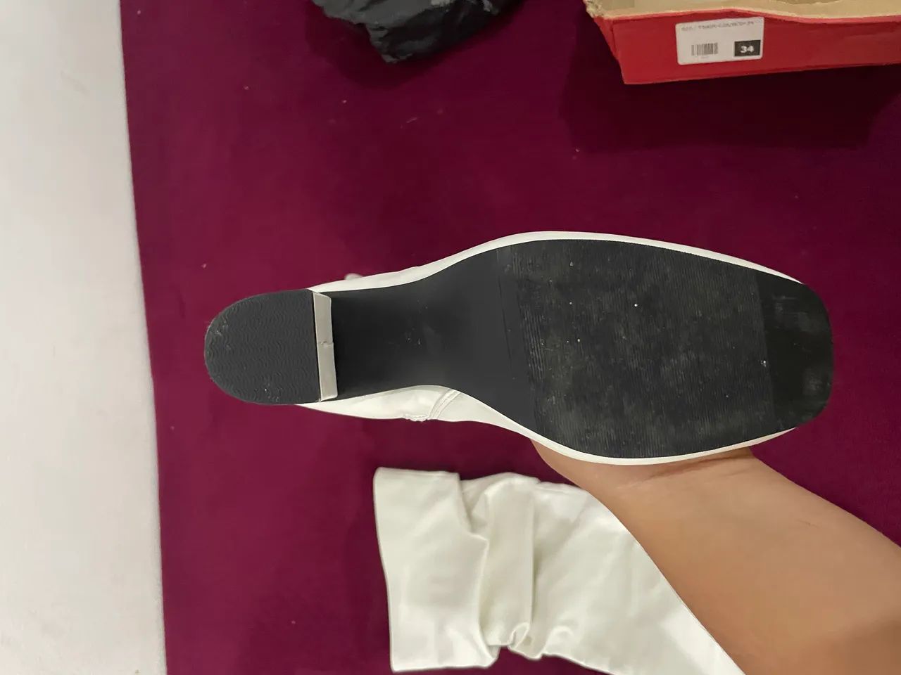 Bota de couro branco- Usada apenas 1 vez!!! - Foto 3