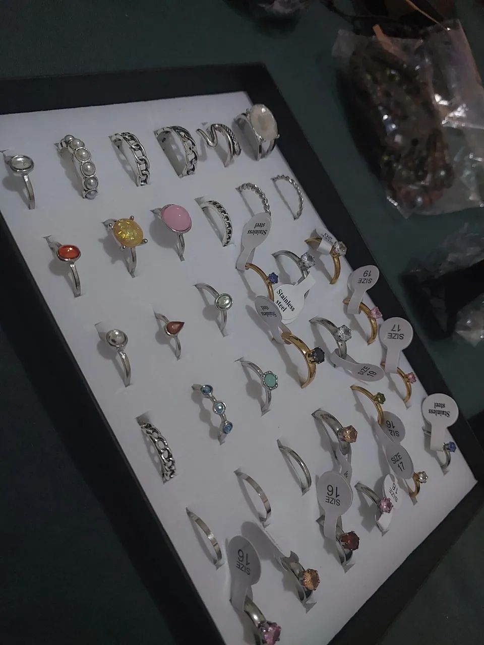 Anéis em aço inox com zircônia - Foto 3