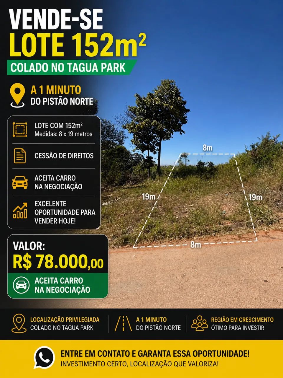 OPORTUNIDADE COLADO RUA 1 TAGUAPARK