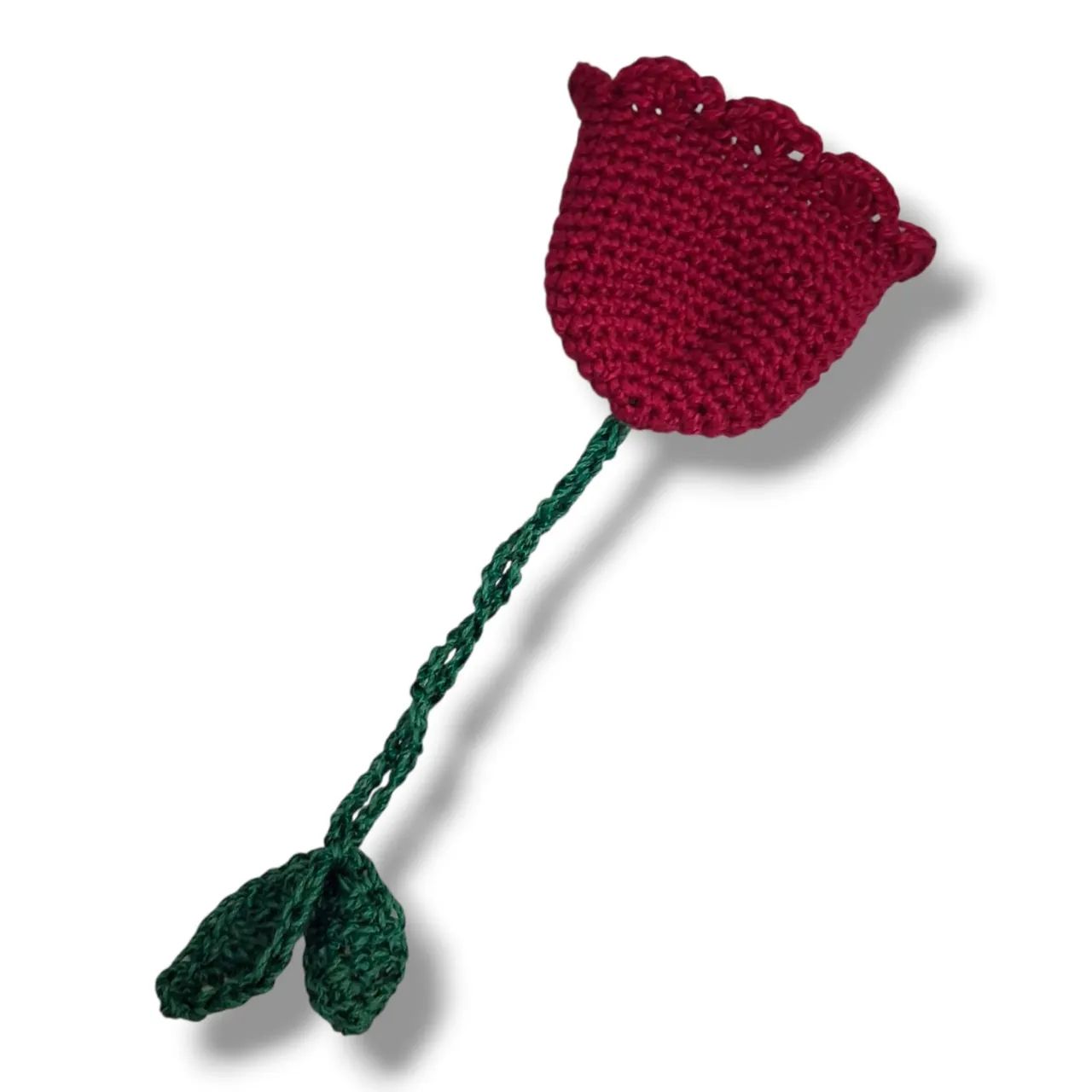 Chaveiro Rosa Flor Crochê Artesanal - Foto 2
