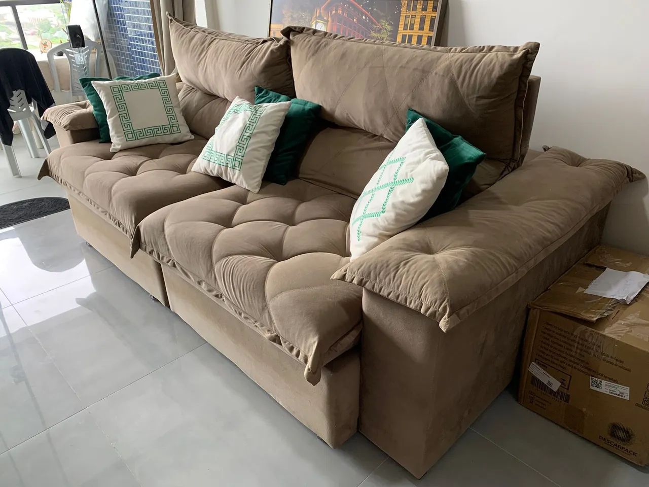 Sofá-Cama Marrom 2 em 1