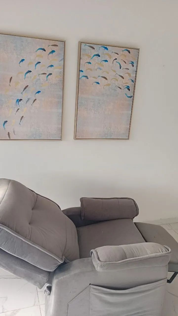 Poltrona Reclinável Grande Cinza com Assento Largo - Muito Confortável - Foto 2