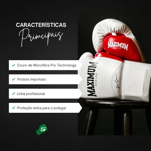 Par Luva Profissional Couro Muay Thai Kickboxing Boxe Maximum - Foto 6