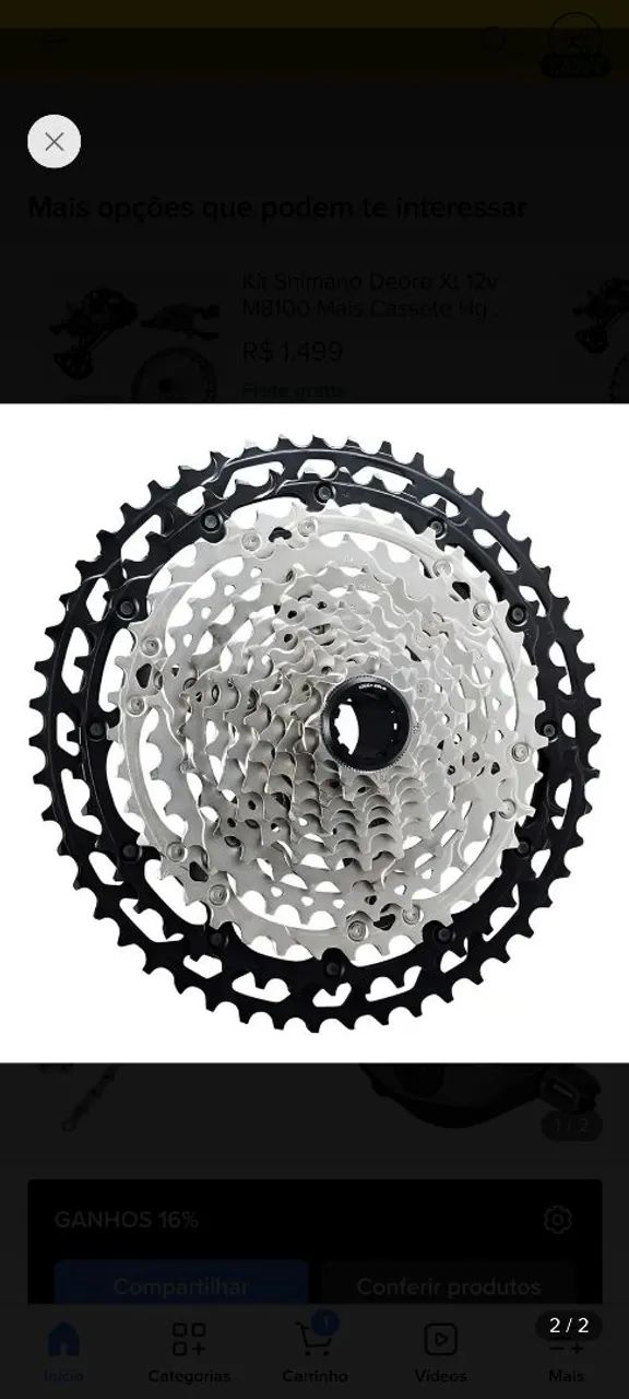 kit transmissão Shimano XT 12v M8100 - Foto 2