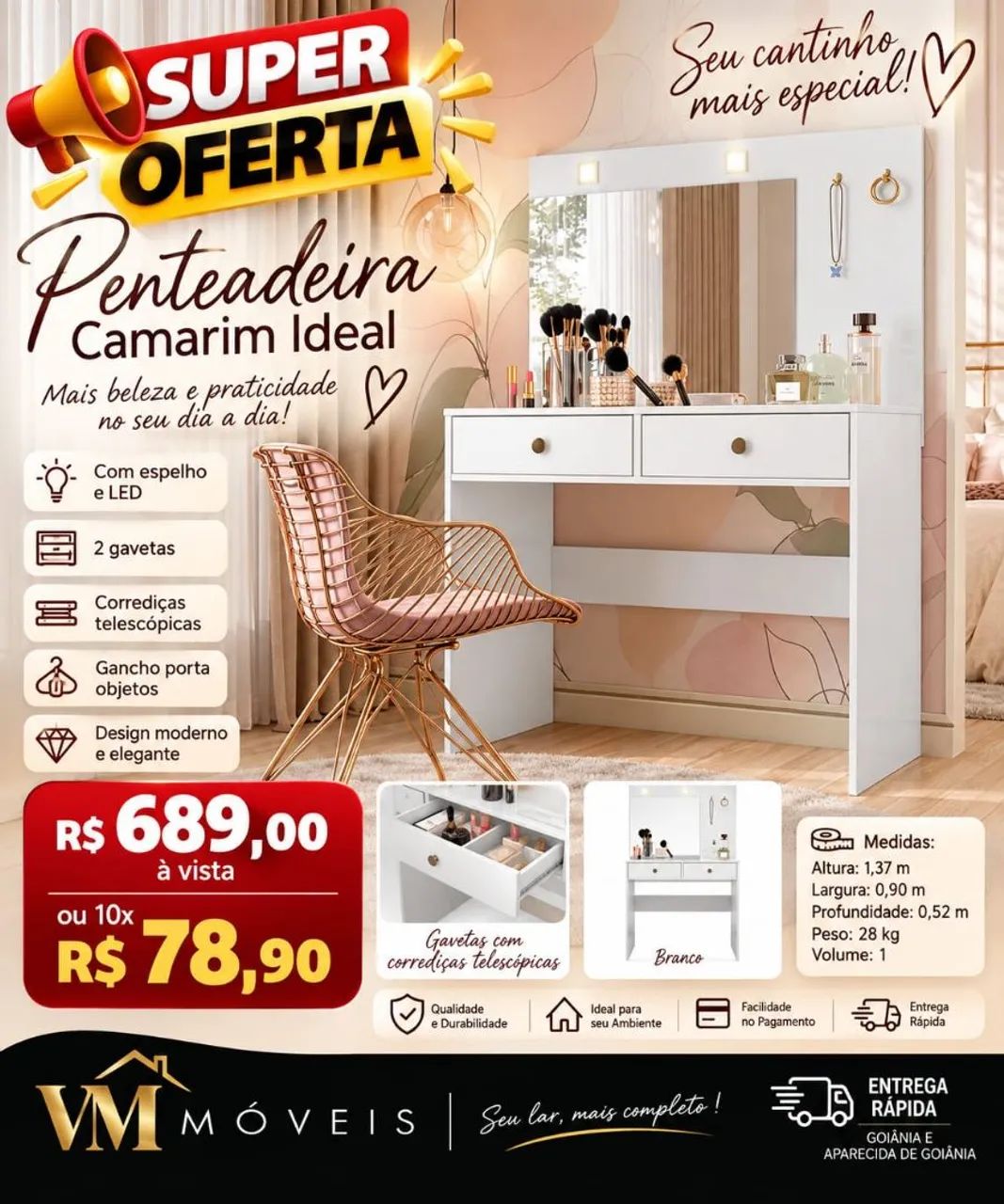 Penteadeira Ideal camarim 