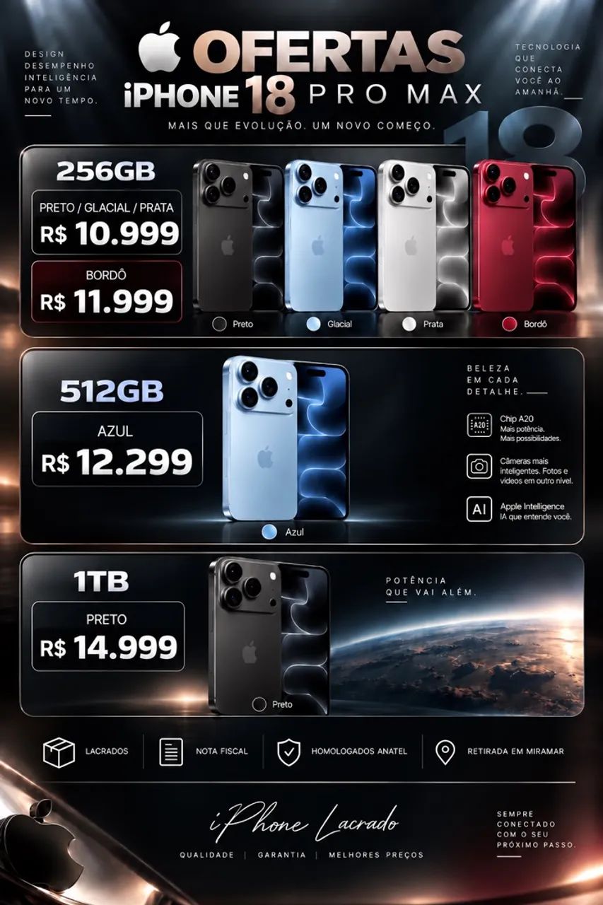 iPhone 18 pro Max lacrado 