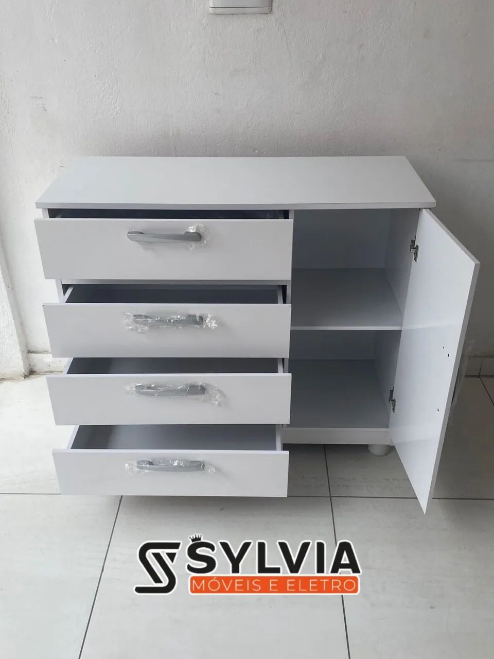CÔMODA 4 GAVETAS COM SAPATEIRA DE MDF  - Foto 2