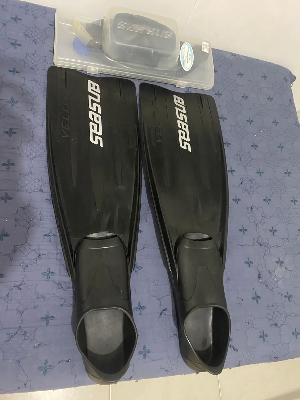 Kit Mergulho Profissional Seasub - Nadadeira Velox + Máscara Silicone