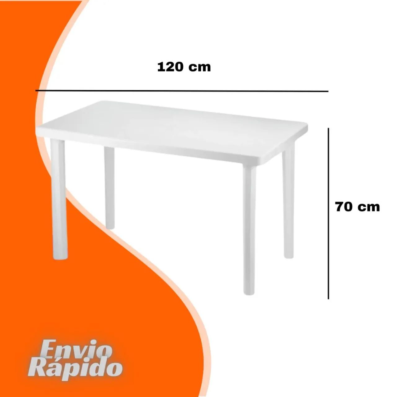 Mesa de plástico retangular mesa desmontáve Mesa 6 lugaresl - Foto 2