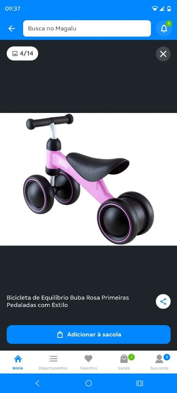 Bicicleta de equilíbrio 
