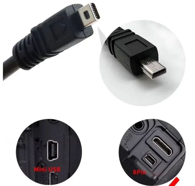 Cabo usb para mini câmera digital de 8 pinos nikon olympus sony casio sanyo fuji COD-CP915 - Foto 2