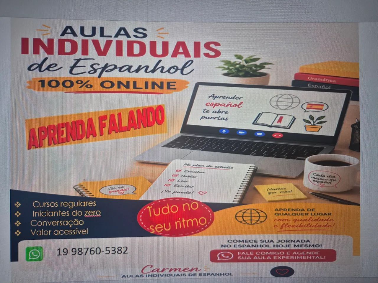 Aulas de espanhol - 70,00 a hora/aula