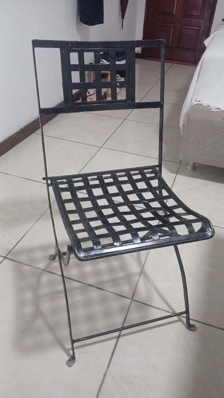 Cadeira dobr ável de ferro - Foto 2