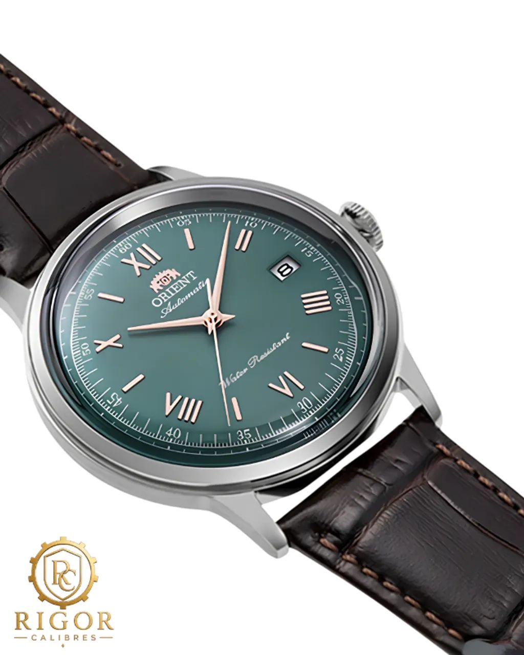 Relógio Orient Classic Automático RA-AC0023E30B - Mostrador Verde Claro Pulseira de Couro - Foto 2