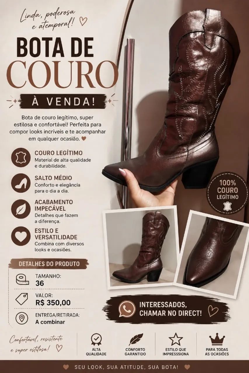 Vendo bota de couro 