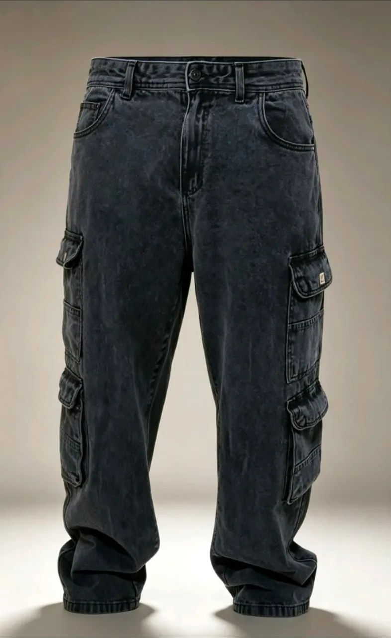 Calça Jeans Cargo Oversizerd Masculina - Foto 2