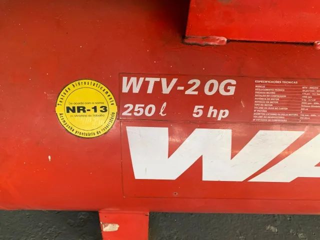 COMPRESSOR WAYNE DE AR WTV 20G - 250L - 5HP - Foto 2