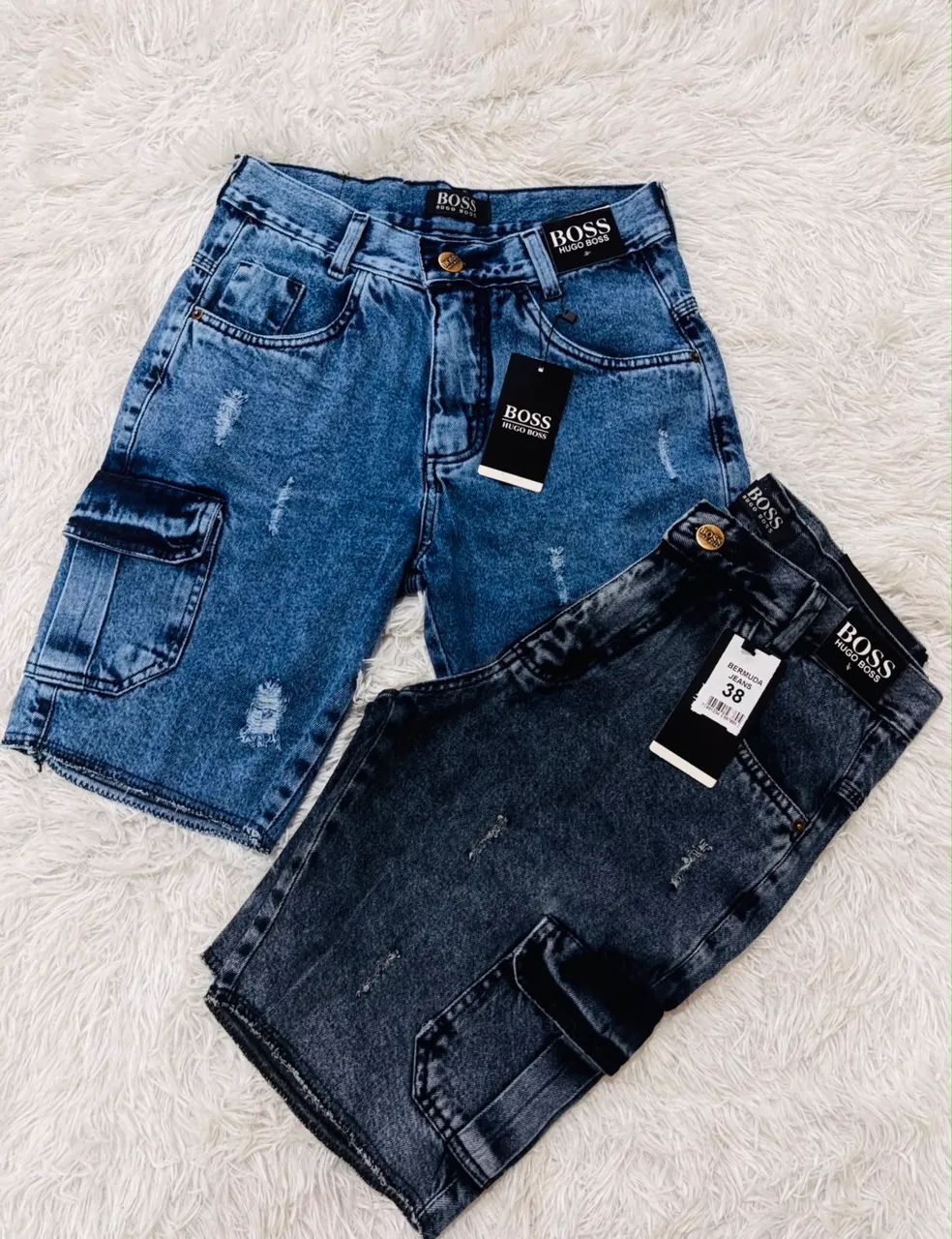 Bermuda cargo jeans 