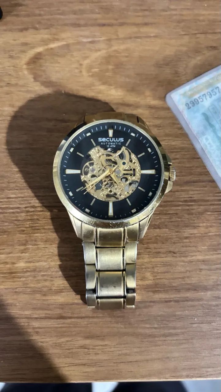 VENDO RELÓGIO SECULUS AUTOMÁTICO DOURADO