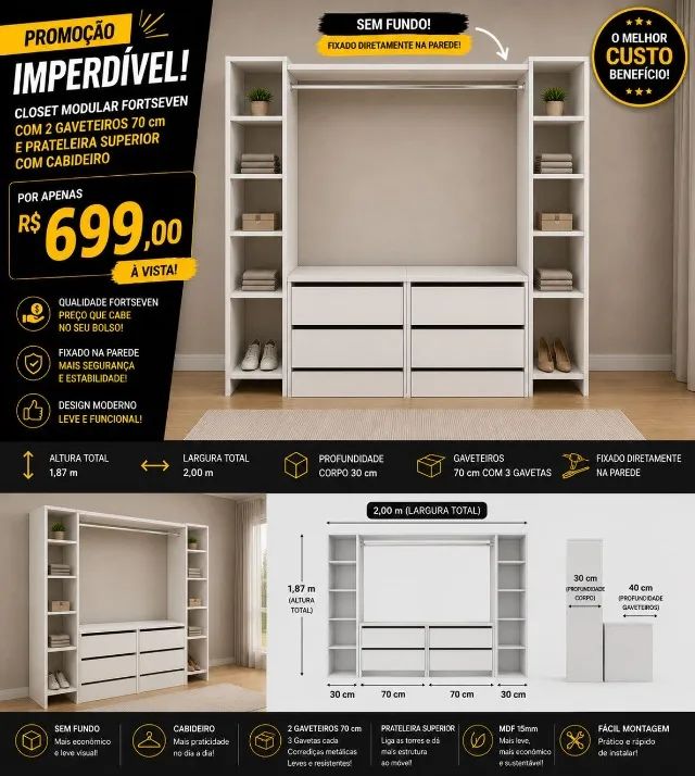 CLOSETS MDF NOVO  - Foto 2