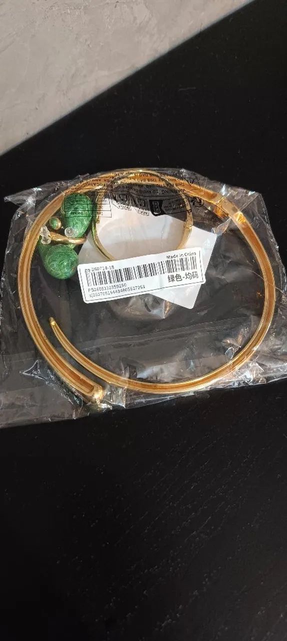Kit Bijuterias - Dourado com Verde  - Foto 5