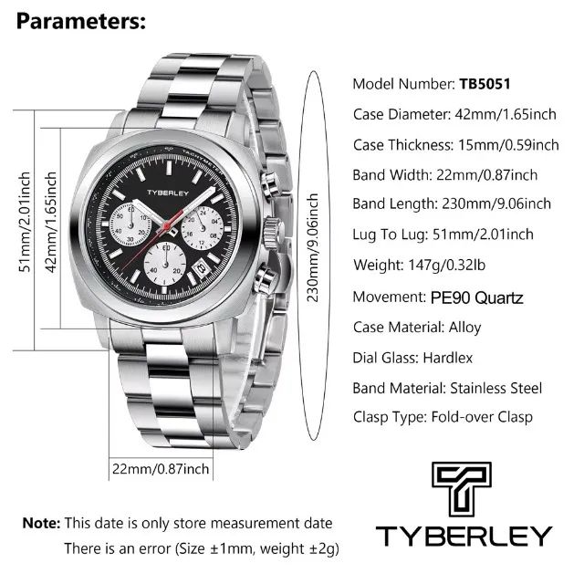 Relógio Tyberley TB5051 Preto - Foto 2