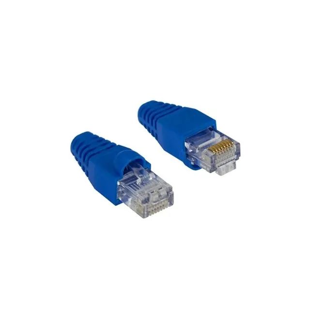 Kit 10 Conectores Rj45 Cat6 + Capa P/ Plug Azul *ENTREGA GRÁTIS* - Foto 2