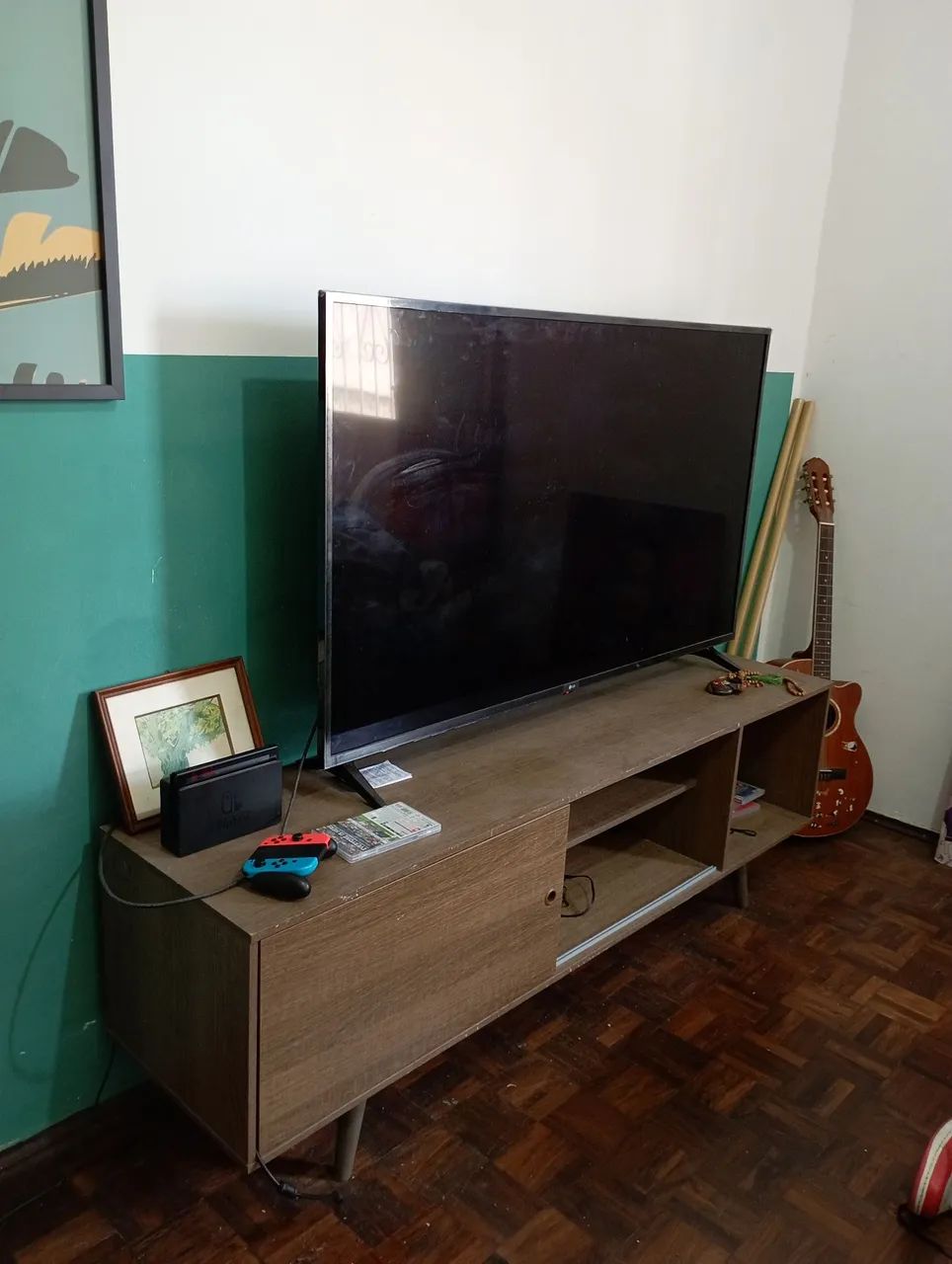 Rack moderno tv pés palito 