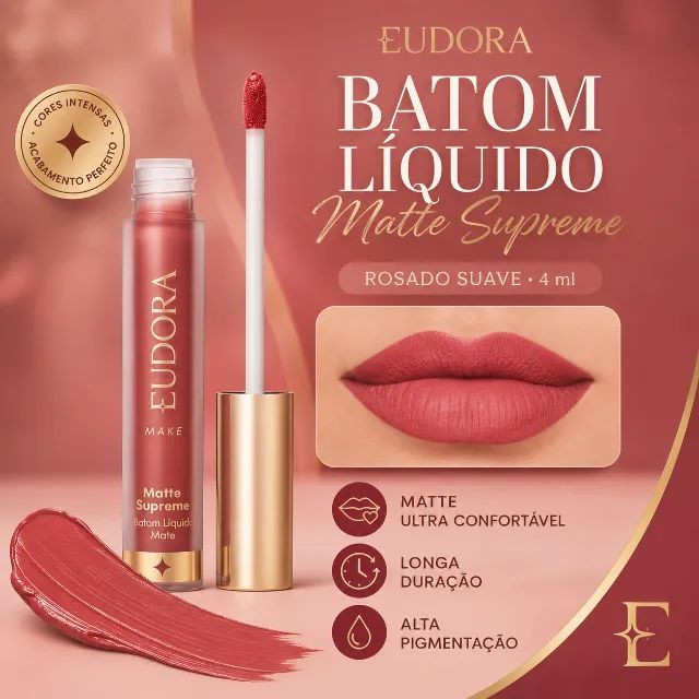 Batom Líquido Matte Supreme Rosado Suave 4,0Ml