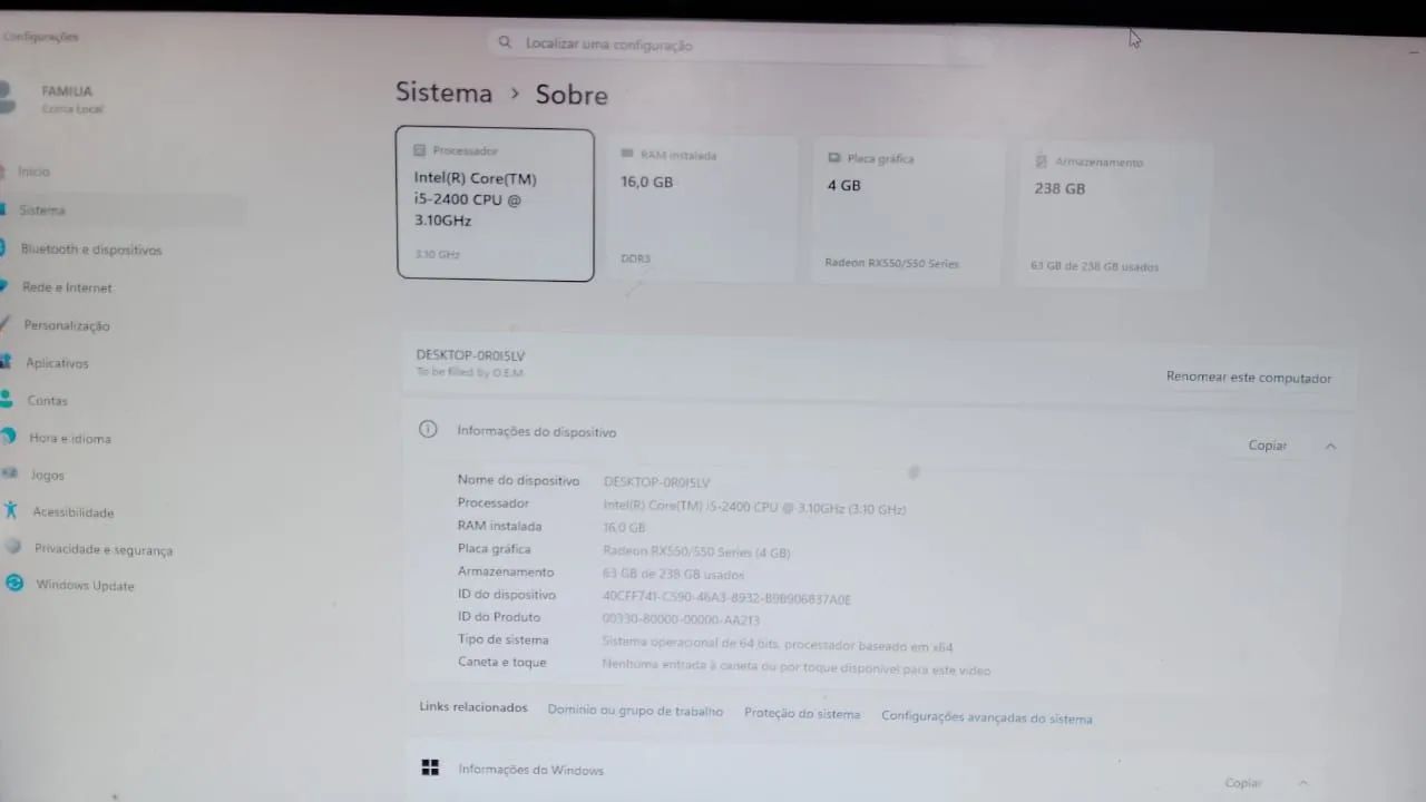 Gabinete i5 16gb ram