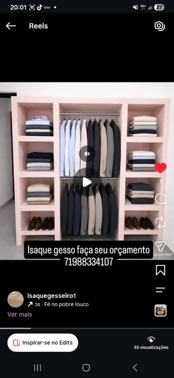 Guarda-roupa de gesso