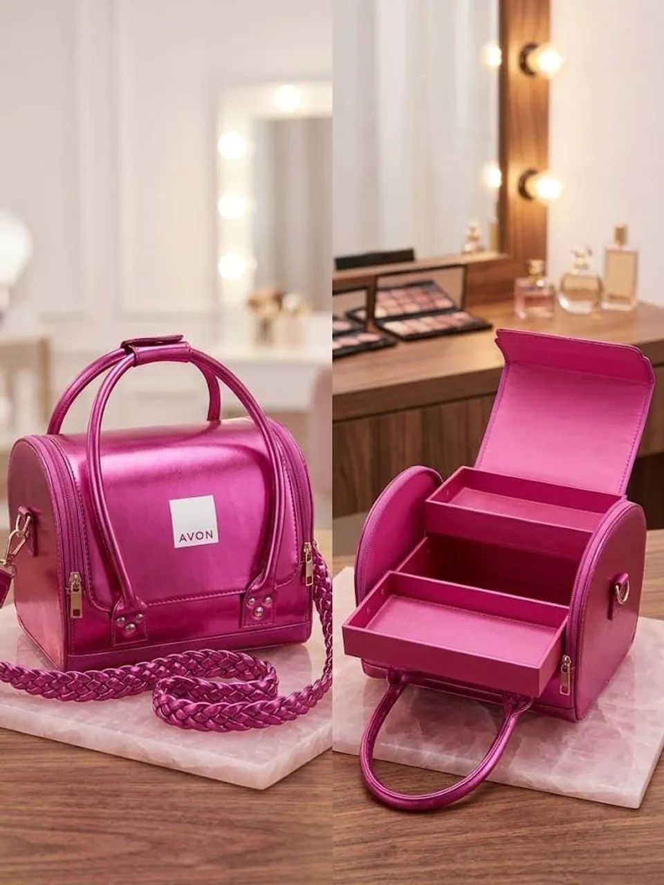 Maleta de maquiagem ? avon pink