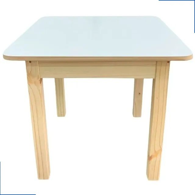 Conjunto Mesinha Com 4 Banquetas De Madeira Para Crianças - Foto 2