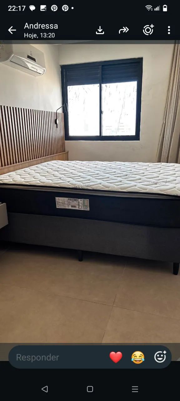Cama Queen Size Completa - Colchão com Pillow Top+Base Box  - Foto 5