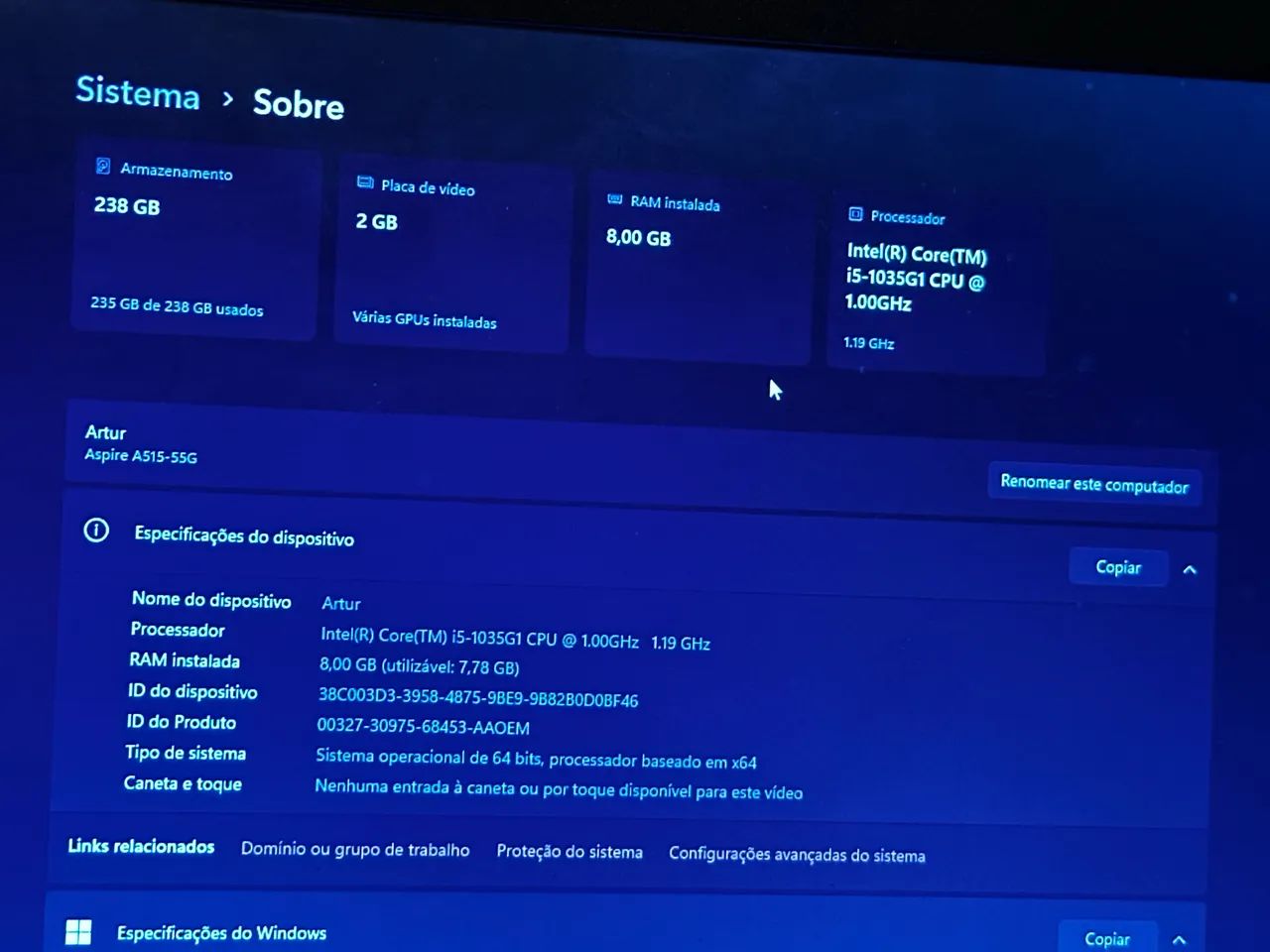 Aspire 5 Intel I5 10th geração  - Foto 2