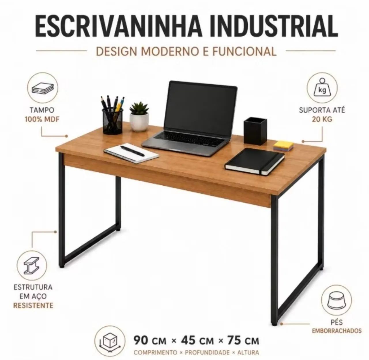 Escrivaninha industrial  - Foto 2