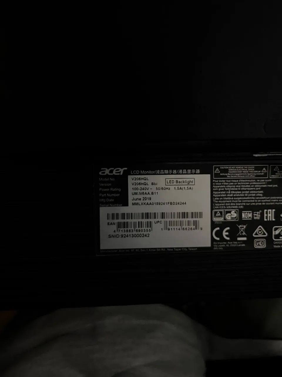 Monitor Acer 50/60HZ 19,5 polegadas - Foto 2