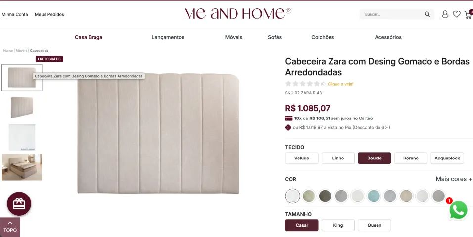 Cama de Casal Box + Cabeceira Boucle Off-White - Foto 5
